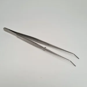 Pinza de inserción, angulada, surco longitudinal, 15,5 cm