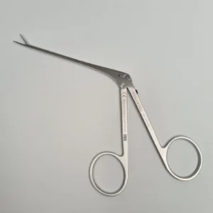 Fórceps para oído Hartmann, serrado, recto, fino, 0,8 x 7 mm, 8 cm